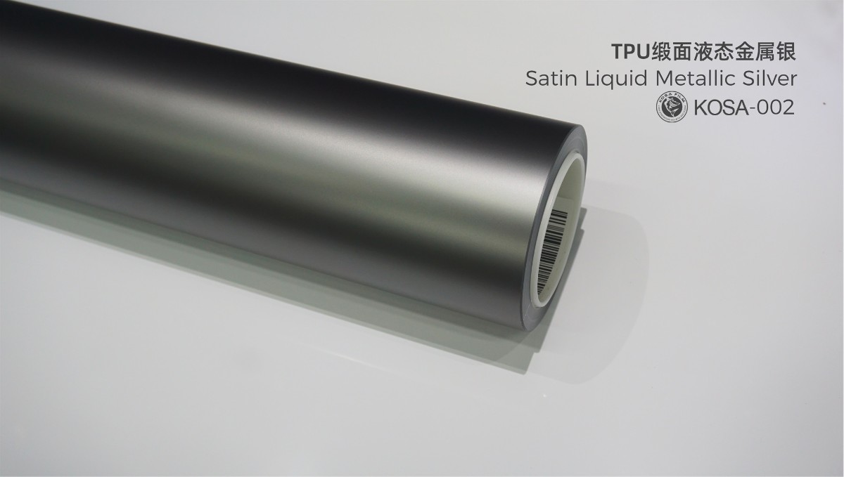 Satin liquid metallic silver